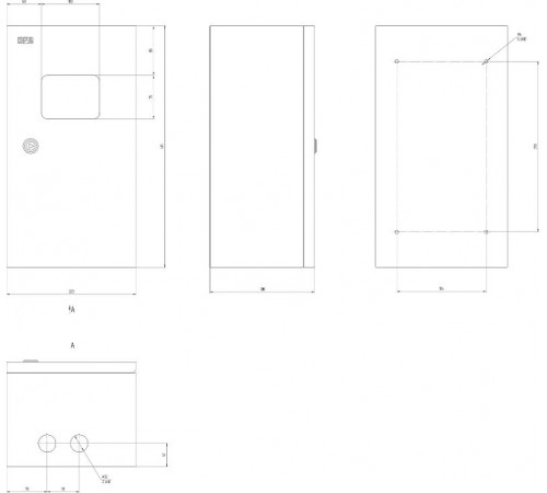  Щит с монтажной панелью металлический ЩМПг (окно)-01 IP54 (410x220x175) SIMPLE  Б0041660  ЭРА