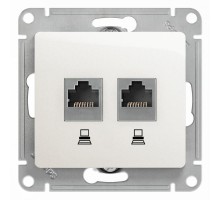 Glossa Перламутр Розетка 2-ая компьютерная RJ45+RJ45, кат.5E  GSL000685KK  SE