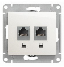 Glossa Перламутр Розетка 2-ая компьютерная RJ45+RJ45, кат.5E  GSL000685KK  SE