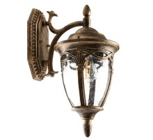 Светильник садово-парковый, 60W 230V IP44 черное золото, PL681 (на стену вниз)  11692  FERON