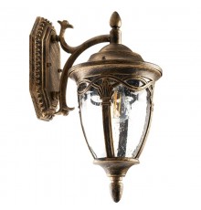 Светильник садово-парковый, 60W 230V IP44 черное золото, PL681 (на стену вниз)  11692  FERON