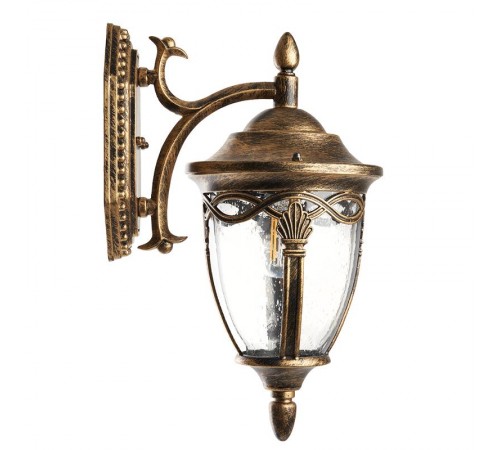 Светильник садово-парковый, 60W 230V IP44 черное золото, PL681 (на стену вниз)  11692  FERON