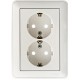 W59 Белый Розетка 2-ая с заземлением с защитными шторками (в сборе)  RS16-255-18  SE
