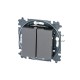 ABB Levit Сталь / дымчатый чёрный Выключатель 2-кл.  3559H-A05445 69W  2CHH590545A6069  ABB