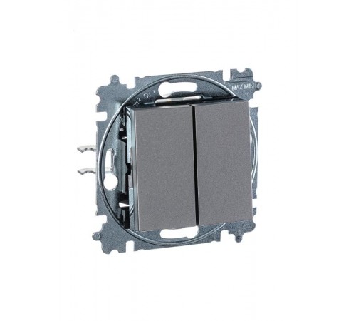 ABB Levit Сталь / дымчатый чёрный Выключатель 2-кл.  3559H-A05445 69W  2CHH590545A6069  ABB