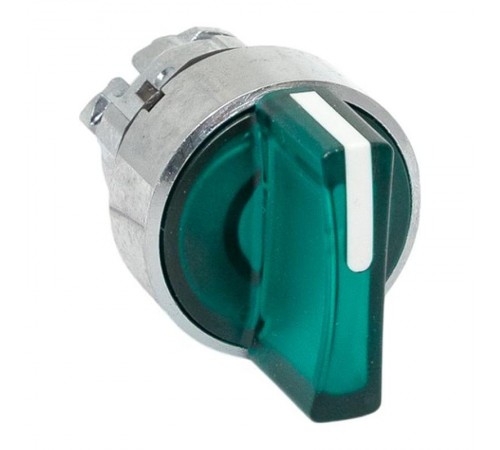 Механизм исполнительный переключателя ХB4 зеленый на 2 положения возвратный без фиксации, с подсветкой с короткой ручк IP65  XB4BD2L-G-65  EKF