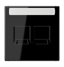 Плата (фиксация защёлкиванием) для двух модулей с полем для надписи; термопласт; черный LS1969-2NAWESW Jung