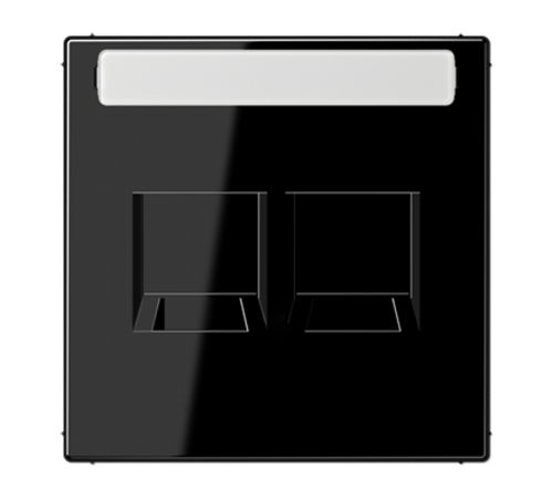 Плата (фиксация защёлкиванием) для двух модулей с полем для надписи; термопласт; черный LS1969-2NAWESW Jung