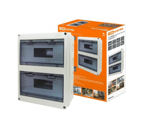 Бокс пластиковый навесной ЩРН-П-24 модулей IP65  SQ0908-0006  TDM