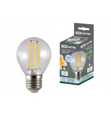 Лампа светодиодная шар "Филамент" G45-6 Вт-230 В-4000 К-E27 TDM  SQ0340-0280  TDM