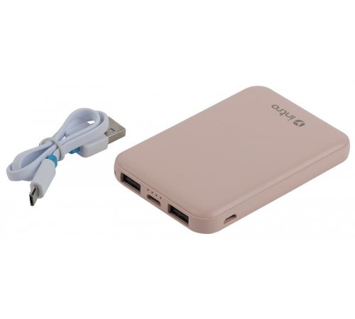 Аккумулятор внешний PB600 USB зарядки Power bank 5000 mAh розовые (50/3000)  Б0046321  Intro