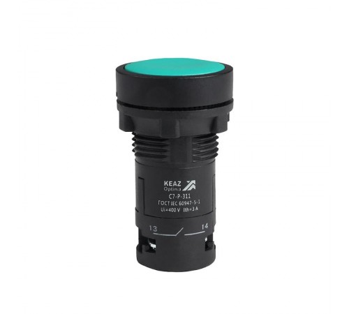 Кнопка OptiSignal Compact D22 C7-P-311 зеленая 1НО+1НЗ XB7NA35  362050  КЭАЗ