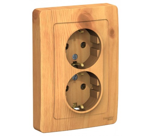 Blanca Ясень С/У Розетка 2-ая с заземлением без шторок, 16А, 250В  BLNRS001025  SE