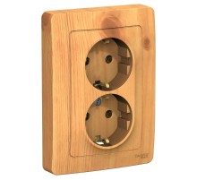 Blanca Ясень С/У Розетка 2-ая с заземлением без шторок, 16А, 250В  BLNRS001025  SE