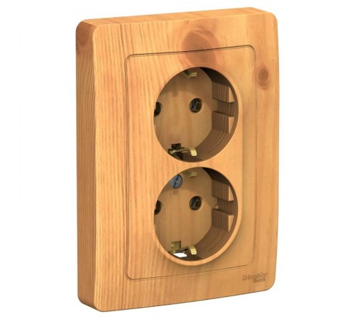 Blanca Ясень С/У Розетка 2-ая с заземлением без шторок, 16А, 250В  BLNRS001025  SE