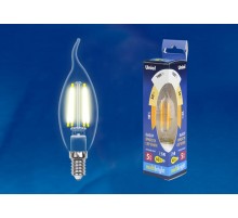 Лампа светодиодная LED-CW35-5W/WW/E14/CL/MB GLM10TR LED. "свеча на ветру", прозр Серия Multibright. 3000K 100-50-10 .  UL-00002368  Uniel