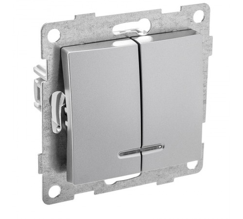 Bravo Выключатель 2кл. (инд), СУ, 10А, 250В, серебро  С10В28-004  GUSI Electric
