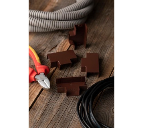 Угол T-образный (25х16) (4 шт) Plast EKF PROxima  под темное деревоtchd-25-16x4EKF