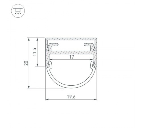 Профиль ARH-WIDE-B-H20-2000 ANOD  016188  Arlight