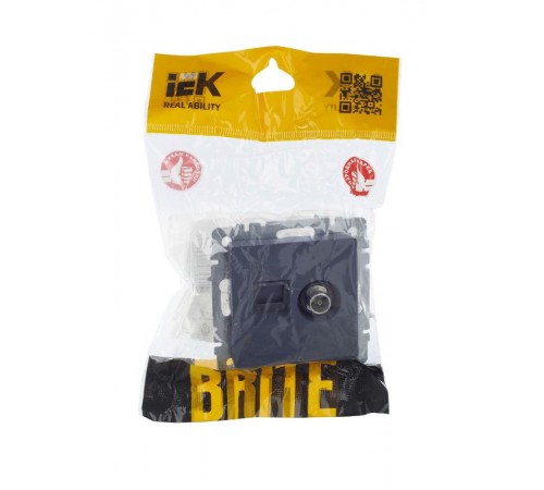 BRITE Розетка двойная TV+RJ45 кат.5E РТВ/РК12-БрМ маренго   BR-AK20-1-K35  IEK