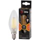 Лампа светодиодная F-LED B35-11w-827-E14 (филамент, свеча, 11Вт, тепл, E14)  Б0046985  ЭРА