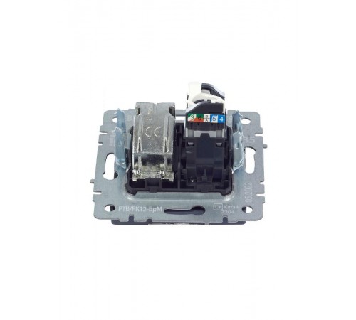 BRITE Розетка двойная TV+RJ45 кат.5E РТВ/РК12-БрМ маренго   BR-AK20-1-K35  IEK