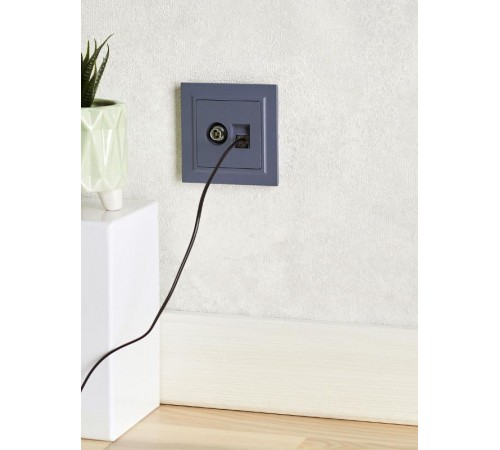 BRITE Розетка двойная TV+RJ45 кат.5E РТВ/РК12-БрМ маренго   BR-AK20-1-K35  IEK