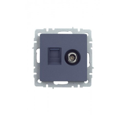 BRITE Розетка двойная TV+RJ45 кат.5E РТВ/РК12-БрМ маренго   BR-AK20-1-K35  IEK