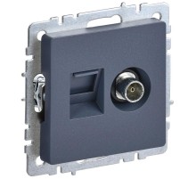 BRITE Розетка двойная TV+RJ45 кат.5E РТВ/РК12-БрМ маренго   BR-AK20-1-K35  IEK