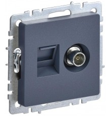 BRITE Розетка двойная TV+RJ45 кат.5E РТВ/РК12-БрМ маренго   BR-AK20-1-K35  IEK