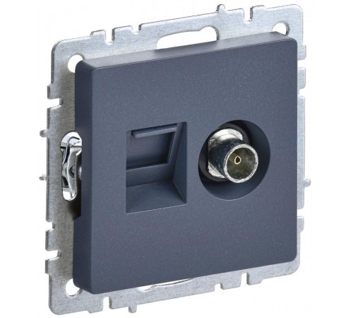 BRITE Розетка двойная TV+RJ45 кат.5E РТВ/РК12-БрМ маренго   BR-AK20-1-K35  IEK