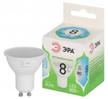 Лампа светодиодная  GREEN LINE LED MR16-8W-840-GU10 GL GU10 8 Вт софит яркий белый свет  Б0067083  ЭРА