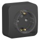 Blanca Антрацит О/У с изолирующей пластиной Розетка с заземлением со шторками, (тонкая) 16А, 250В  BLNRA111116  SE