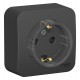 Blanca Антрацит О/У с изолирующей пластиной Розетка с заземлением со шторками, (тонкая) 16А, 250В  BLNRA111116  SE