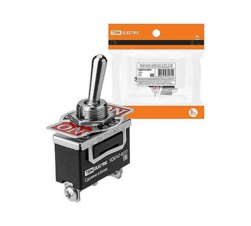 Переключатель-тумблер KN3C-123AAH 1P 250В AC/DC 15А (3c) ON-OFF-ON без фиксации   SQ0747-0277  TDM