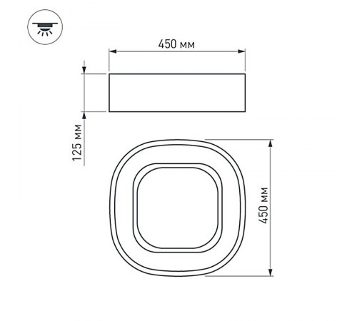 Светильник SP-TOR-QUADRAT-S450x450-35W Warm3000 (WH, 120 deg)  022139(1)  Arlight