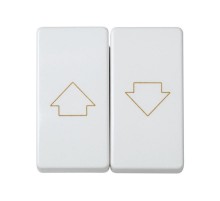 Двухклавишный кнопочный выключатель для жалюзи c блокировкой 10A 250В белого цвета S27  27332-35  Simon