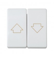 Двухклавишный кнопочный выключатель для жалюзи c блокировкой 10A 250В белого цвета S27  27332-35  Simon