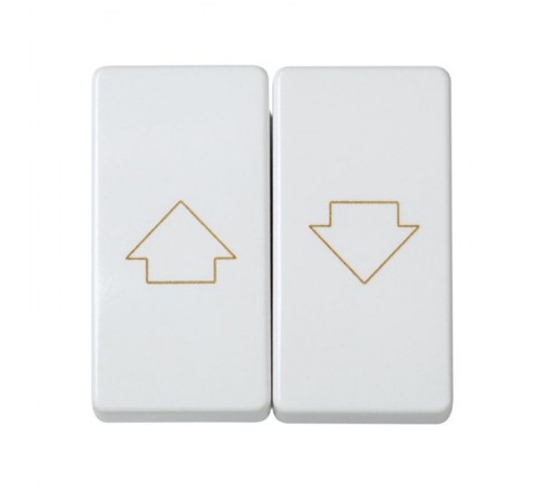 Двухклавишный кнопочный выключатель для жалюзи c блокировкой 10A 250В белого цвета S27  27332-35  Simon