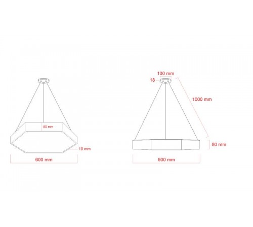 Светильник светодиодный Geometria Hexagon SPO-121-B-40K-038 38Вт 4000K 4000Лм IP40 600*600*80 черный подвесной ЛТ  Б0058875  ЭРА