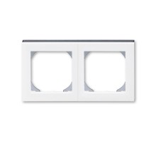 ABB Levit Белый / дымчатый чёрный Рамка двойная 55х55 для механизмов BJE  3901H-A05520 62  2CHH015520A4062  ABB