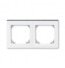 ABB Levit Белый / дымчатый чёрный Рамка двойная 55х55 для механизмов BJE  3901H-A05520 62  2CHH015520A4062  ABB