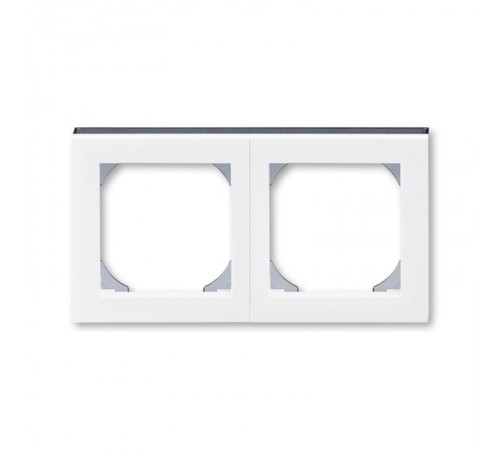 ABB Levit Белый / дымчатый чёрный Рамка двойная 55х55 для механизмов BJE  3901H-A05520 62  2CHH015520A4062  ABB