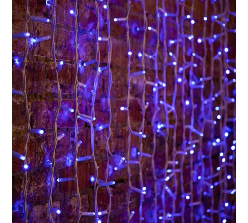 Гирлянда "Светодиодный Дождь" 2х1,5м, постоянное свечение, белый провод "КАУЧУК", 230 В, диоды СИНИЕ, 360 LED  237-113  NEON-NIGHT