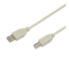 Шнур USB-B (male) штекер - USB-A (male) штекер, длина 1,8 метра (PE пакет)  18-1104  REXANT