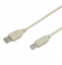 Шнур USB-B (male) штекер - USB-A (male) штекер, длина 1,8 метра (PE пакет)  18-1104  REXANT