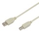 Шнур USB-B (male) штекер - USB-A (male) штекер, длина 1,8 метра (PE пакет)  18-1104  REXANT