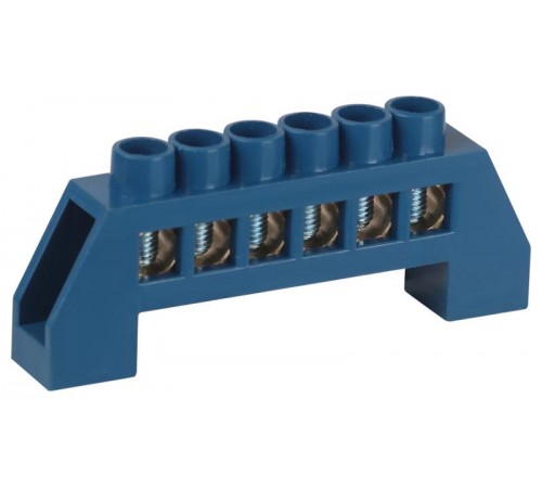 Шина  NO-224-62 N ноль в изоляторе ШНИ-8х12-6-Д-синий  Б0062949  ЭРА