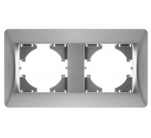 Ugra РАМКА 2-местная, цвет  серебро.  С1120-004  GUSI Electric