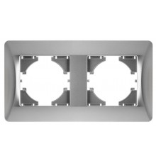 Ugra РАМКА 2-местная, цвет  серебро.  С1120-004  GUSI Electric